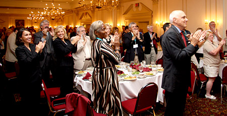 Sen. Bruno  receives a standing ovation from the hundreds of NYSUT leaders attending the conference.