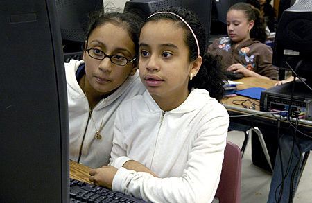 students at computer